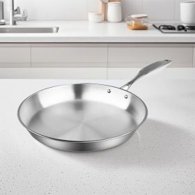 SOGA Stainless Steel Fry Pan 24cm Frying Pan Top Grade Induction Cooking FryPan